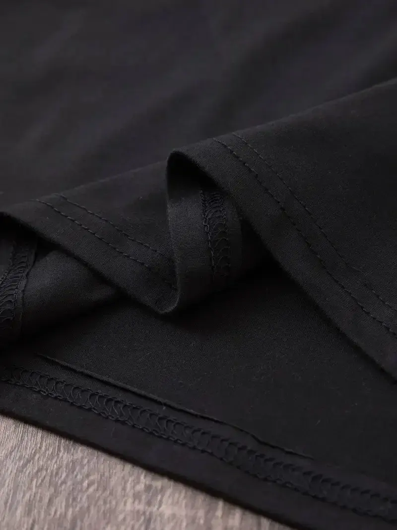 20/1 Penye Compack Baskılı Oversize Bisiklet Yaka m Kısa Kol Yazlık T-shirt - Siyah