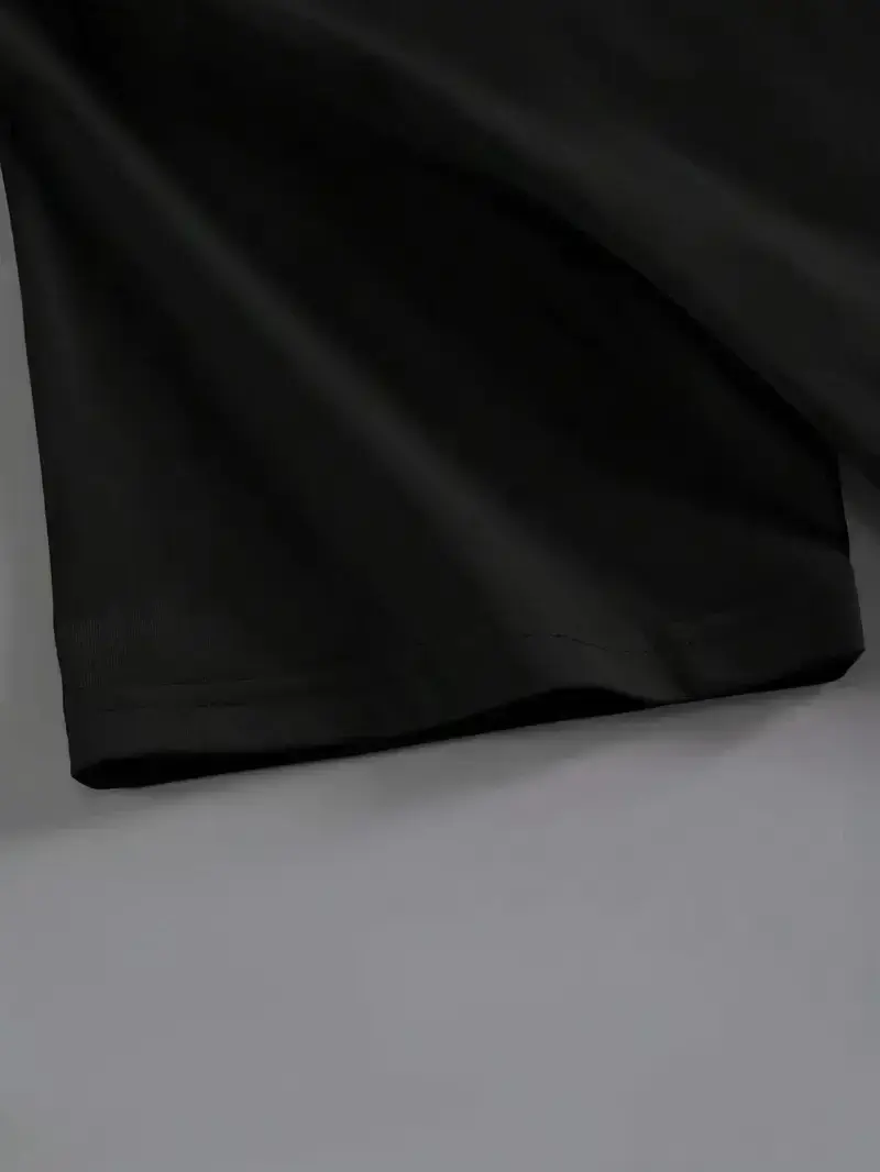 Brooklyn Harf Baskılı Düşük Omuzlu T-shirt, Rahat Kısa Kollu Bol T-shirt, Kadın Giyim - Siyah