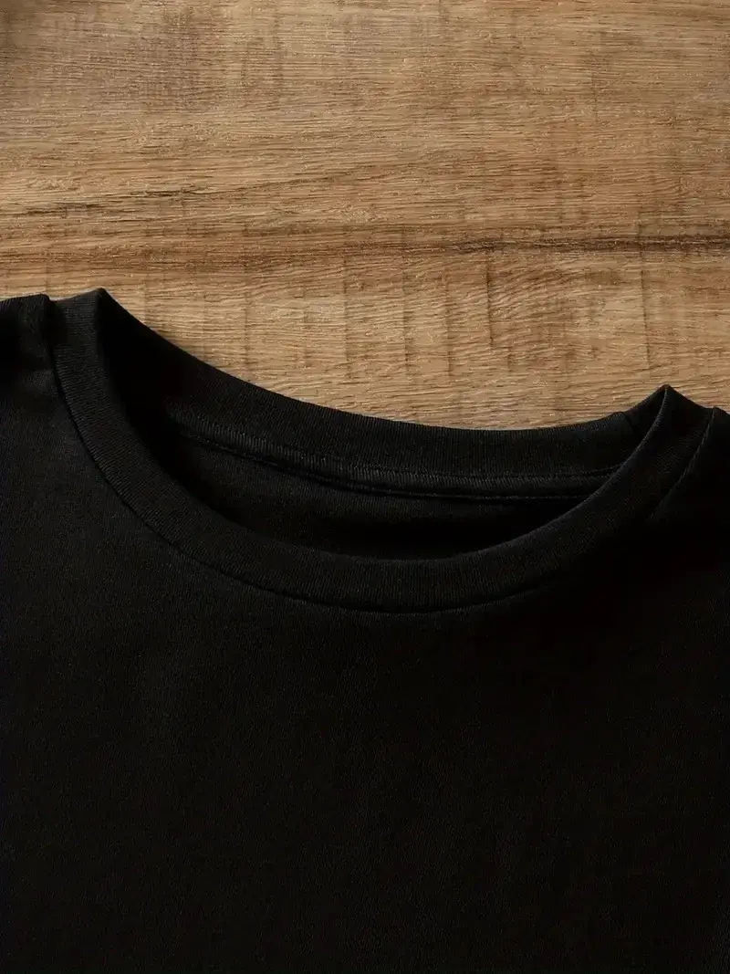 Penye Compack Ayı Baskılı Oversize Bisiklet Yaka Kısa Kol T-shirt - Siyah