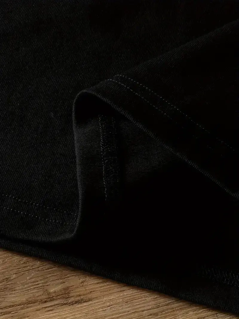 Penye Compack Ayı Baskılı Oversize Bisiklet Yaka Kısa Kol T-shirt - Siyah