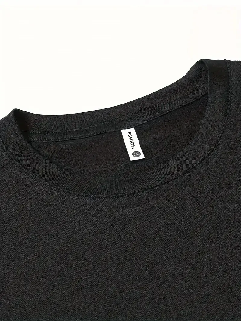 20/1 Penye Compack Baskılı Oversize Bisiklet Yaka Kısa Kol T-shirt - Siyah