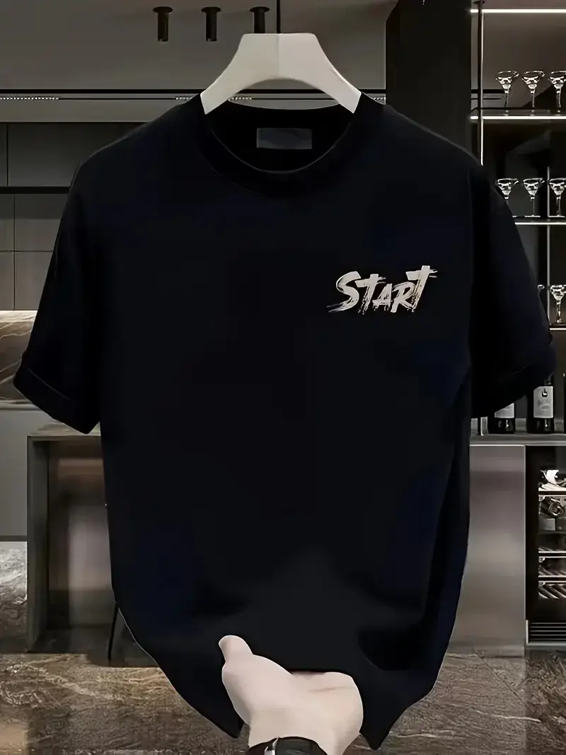 20/1 Penye Compack Start All Over Baskılı Oversize Bisiklet Yaka Kısa Kol T-shirt - Siyah