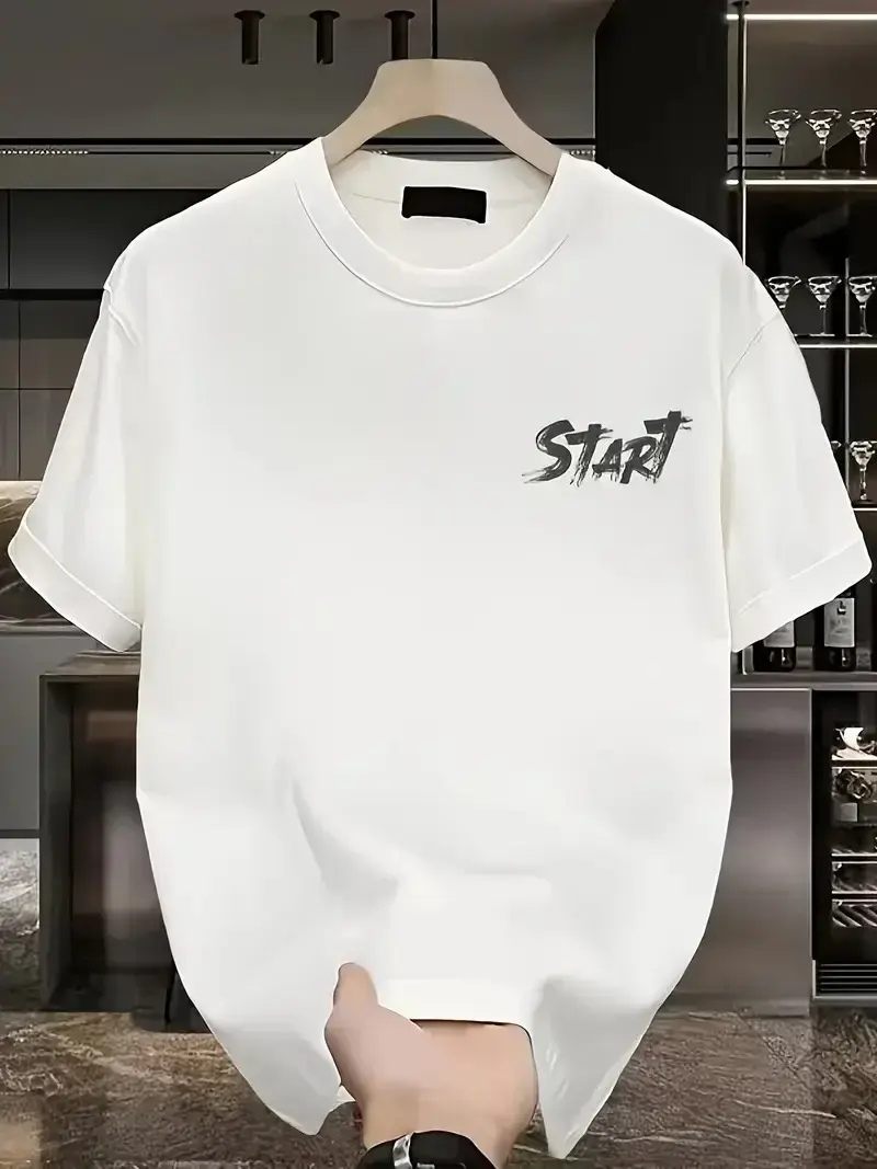 20/1 Penye Compack Start All Over Baskılı Oversize Bisiklet Yaka Kısa Kol Yazlık T-shirt - Beyaz