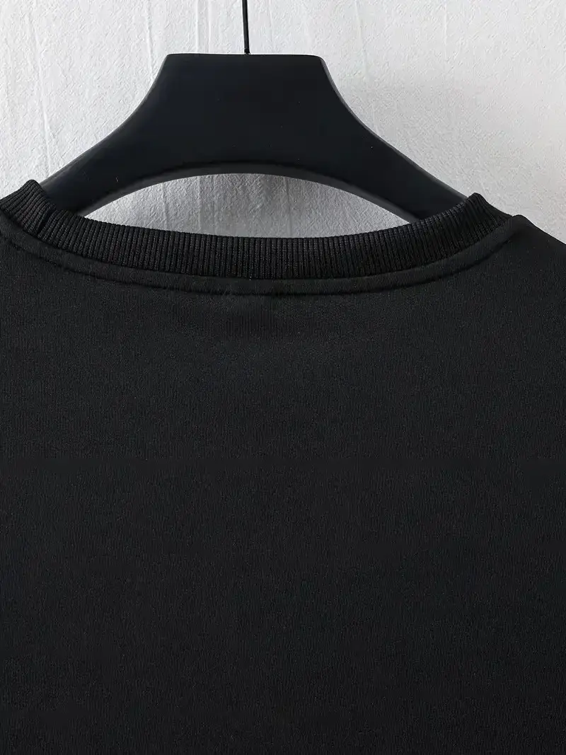 LB Ön Arka Baskılı Oversize Bisiklet Yaka Yazlık T-shirt - Siyah