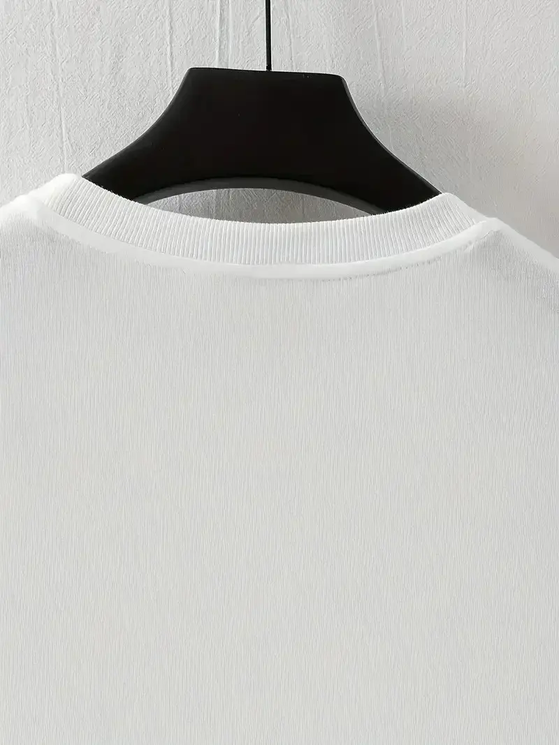 LB Baskılı Ön Arka Oversize Bisiklet Yaka Kısa Kol T-shirt - Beyaz