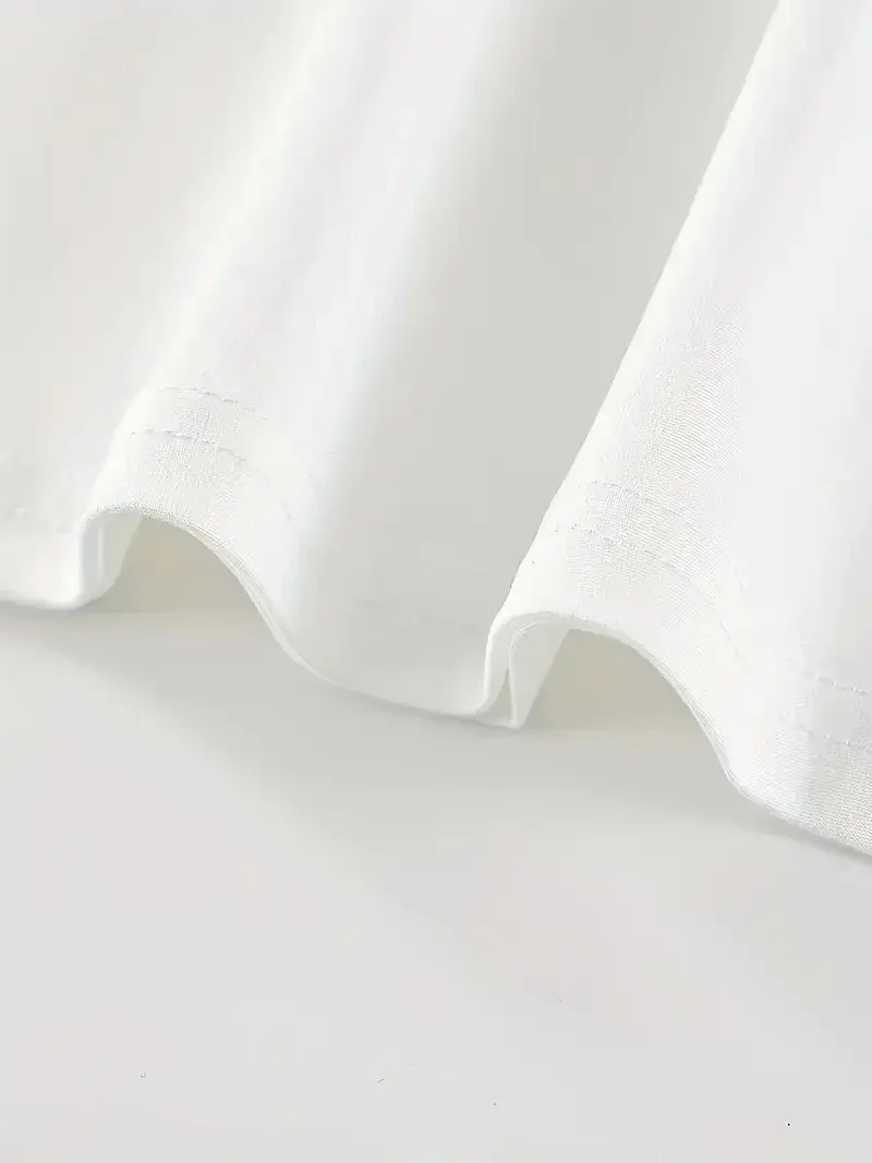 Penye Compack Baskılı Oversize Kısa Kol Bisiklet Yaka T-shirt - Beyaz