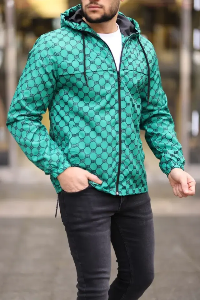 Unisex Kapüşonlu İçi Astarlı Yağmurluk - Zümrüt