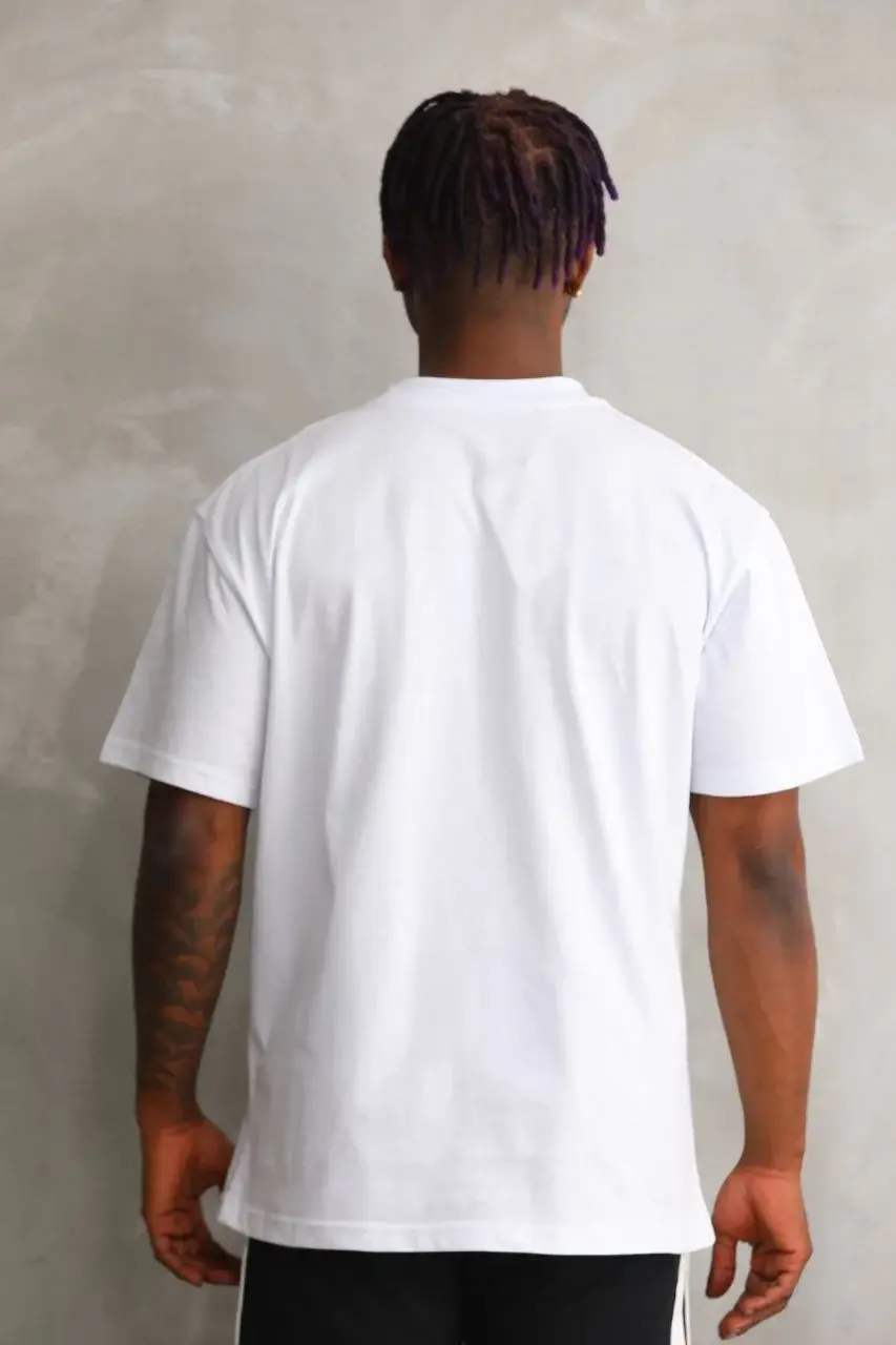 Unisex Oversize Kolye Dahil T-Shirt - Beyaz