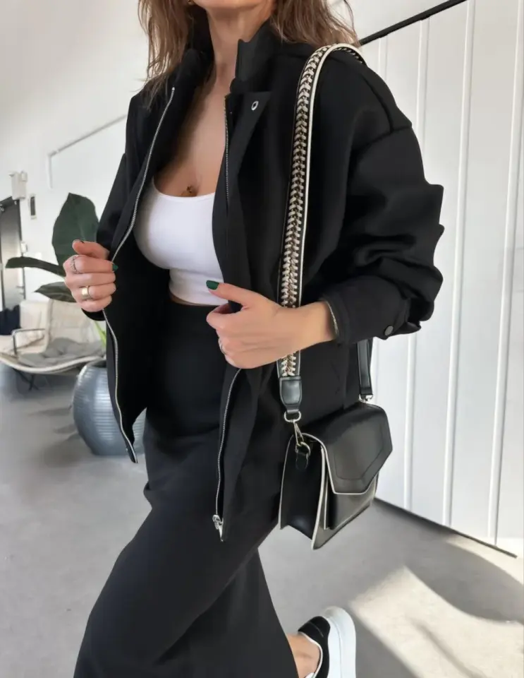 İkili Takım Kaşe Bomber Ceket-Etek Takım