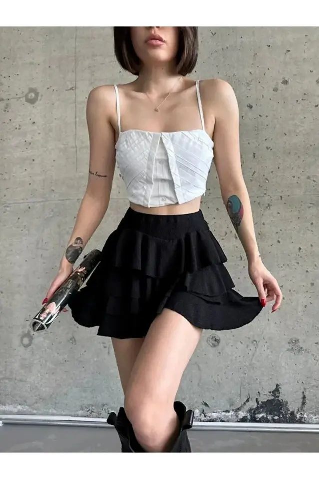 Kadın Mykonos Basic Etek - Siyah