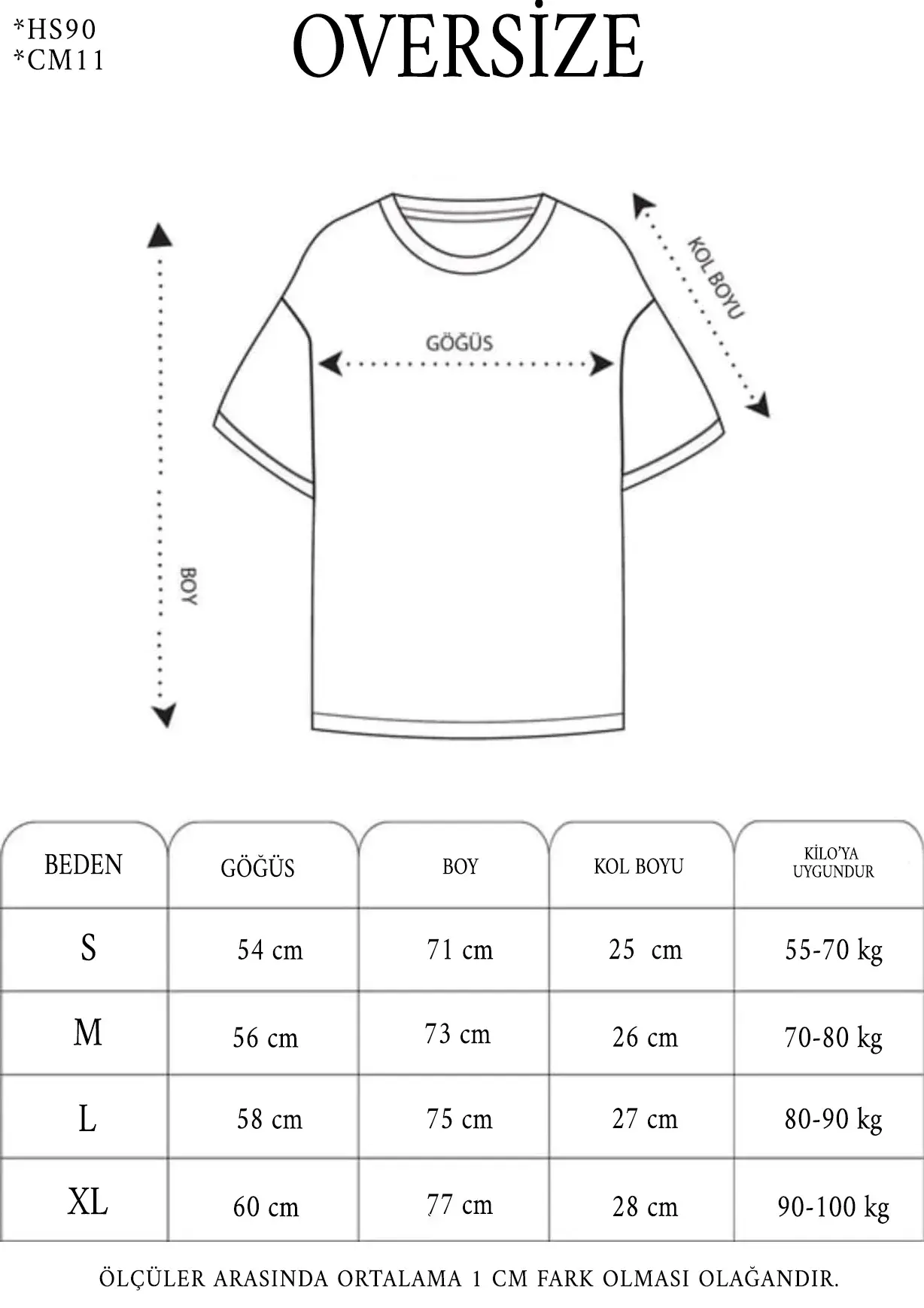 Unisex Bisiklet Yaka Baskılı Oversize T-Shirt - Siyah