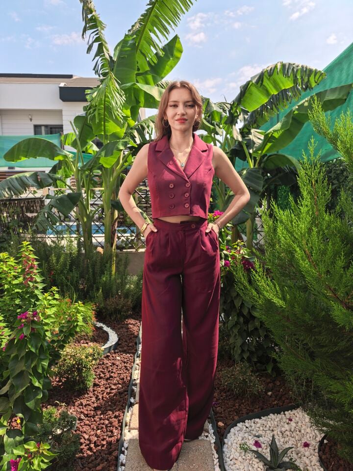 Elegance Poplin Yelek & Pantolon Takım